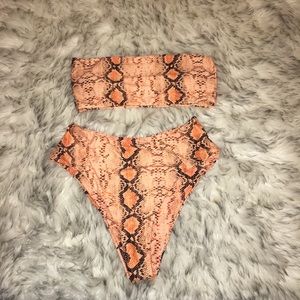 Orange snake skin bathing suit